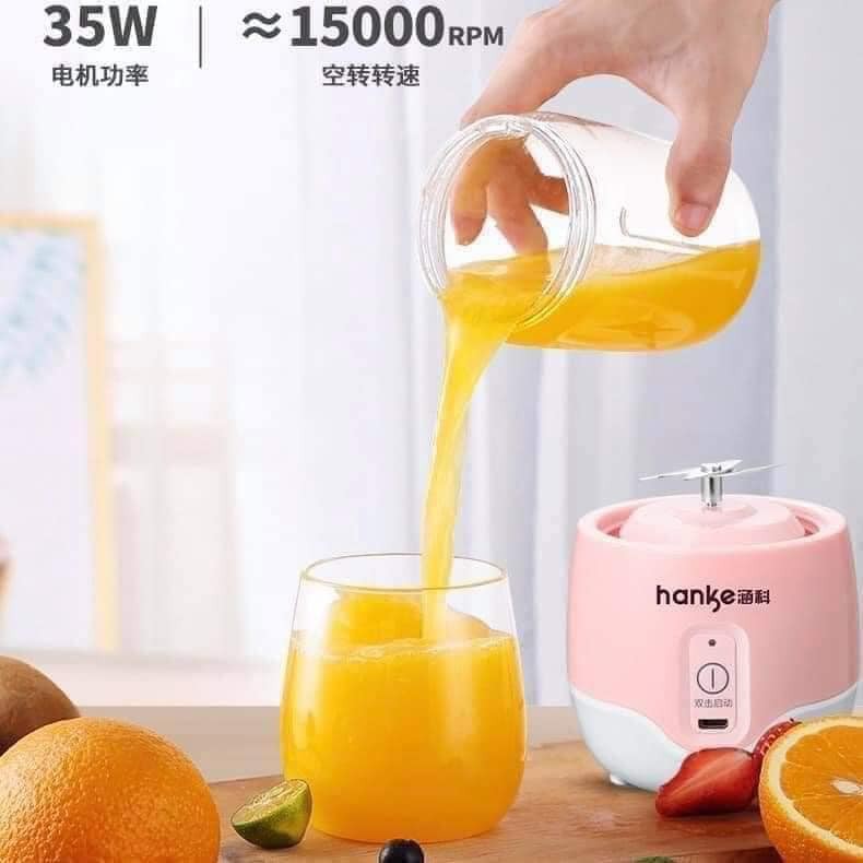 MÁY XAY HOA QUẢ MINI TÍCH ĐIỆN HANKE 4 LƯỠI SIÊU KHỎE