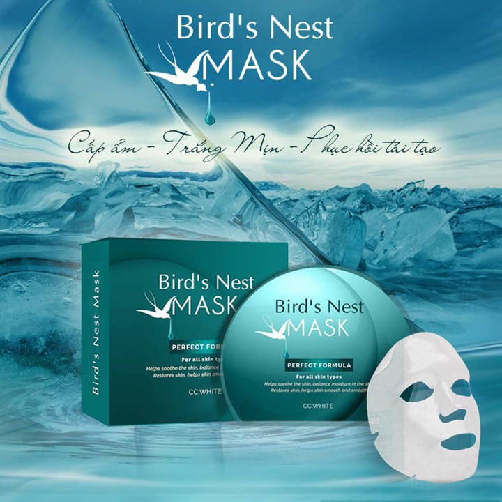 Mặt Nạ Tổ Yến CC White - Bird's Nest Mask dưỡng ẩm da, dưỡng trắng da, se khít lỗ chân lông