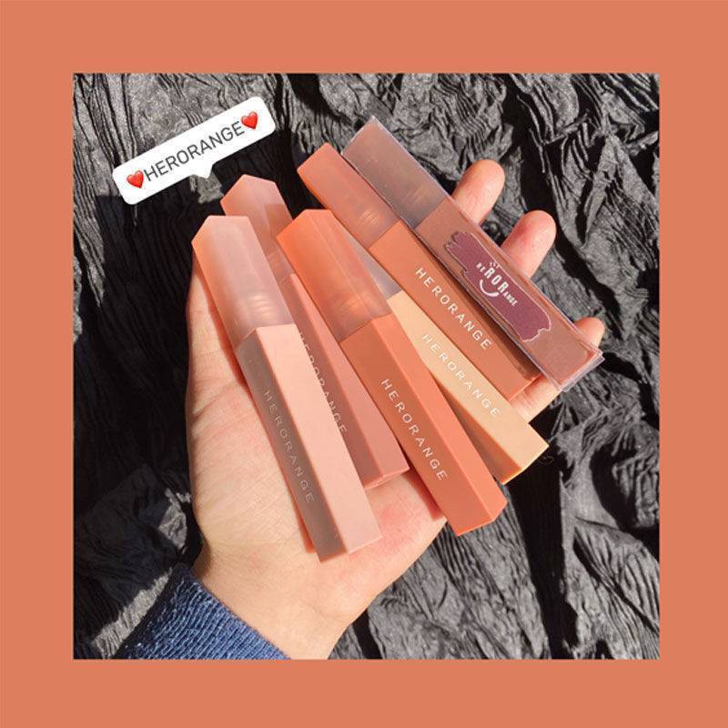 Son kem lì Herorange lâu trôi mềm mịn như nhung hàng nội địa Trung/Son lì HERORANGE mềm mịn như nhung chống thấm nước chống khô môi lâu trôi
