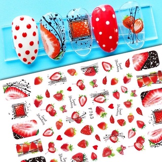 sticker 3d hoa quả dán móng tay nail