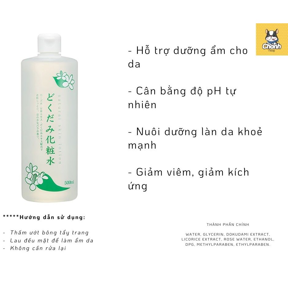 Nước hoa hồng Diếp Cá Dokudami Nhật Bản 500 mL