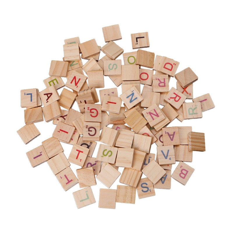Set 100 Miếng Gỗ Hình Chữ Cái Và Số Nhiều Màu Sắc