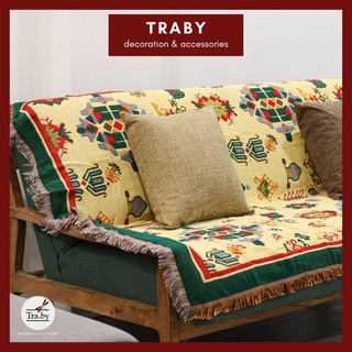 Thảm phủ sofa nhập họa tiết noel dùng cả 2 mặt