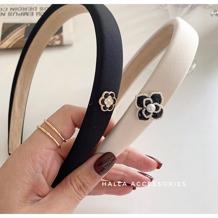 Băng đô vintage đính hoa sang chảnh, Bờm tóc phong cách Hàn Quốc HALLA