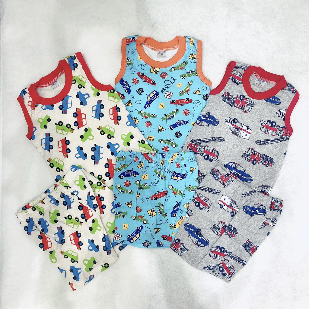 Combo 3 đồ bộ ba lỗ bé trai,bé gái từ 5 - 16kg