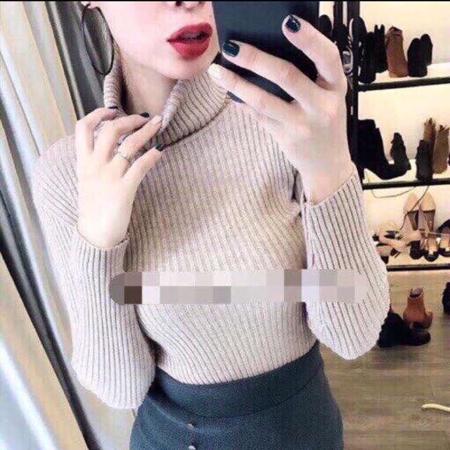 Áo len cổ lọ lông cừu