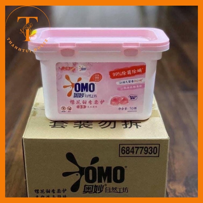 Hộp 50 viên giặt OMO nội địa trung