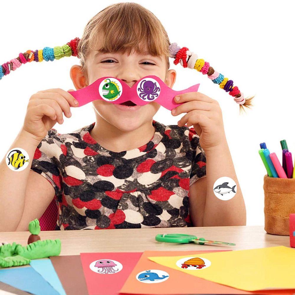 Cuộn 500 Nhãn Dán Dùng Làm Quà Tặng DIY Dễ Thương Cho Bé