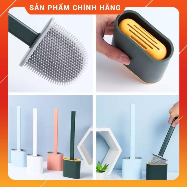 Cọ Bồn Cầu Toilet Nhà Vệ Sinh Cao Cấp Kèm Giá Cắm Chổi Silicon Tiện Lợi