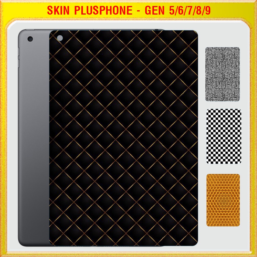 Dán Skin cho mặt sau iPad Gen 5, Gen 6 9.7 inch, Gen 7, Gen 8, Gen 9 10.2 inch in hình caro