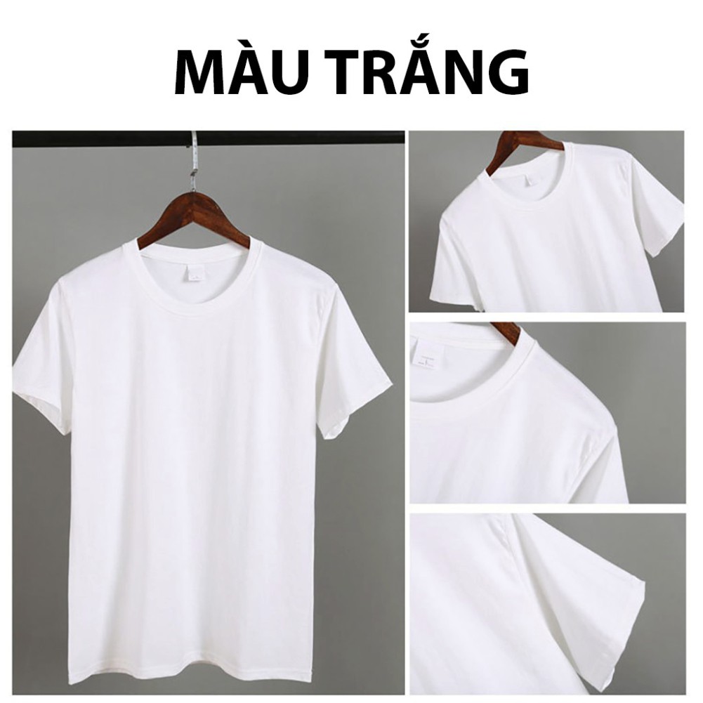 Áo phông trơn chất cotton mềm mát basic dễ phối đồ - 2 màu trắng, đen full size