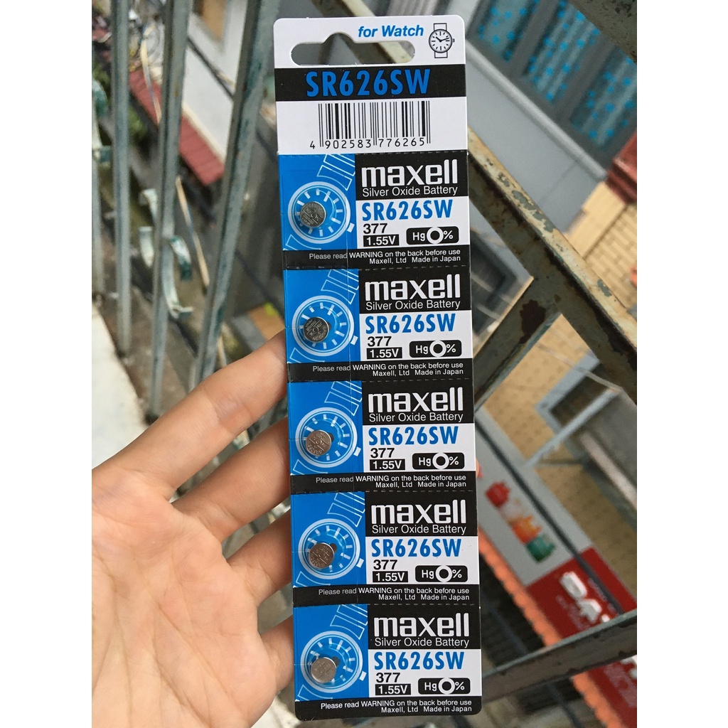 Pin Đồng hồ đeo tay Maxell SR626SW 1.55V 377 vỉ 5 viên