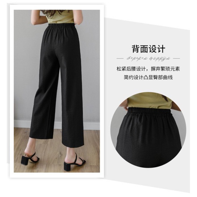 Quần ống rộng nhật cúc khoá chun lưng kiểu nhật siêu mát lạnh | BigBuy360 - bigbuy360.vn