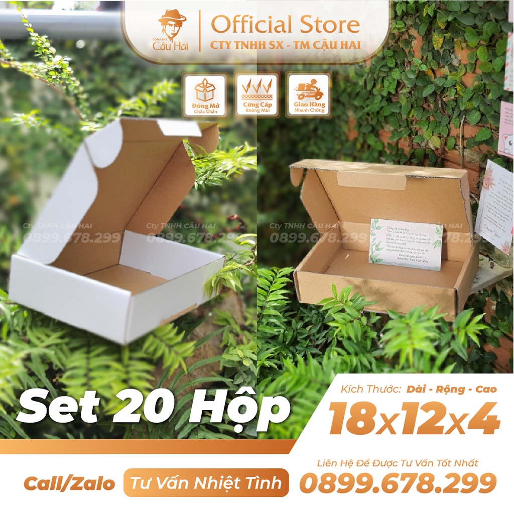 Set 20 Hộp carton nắp GÀI 18x12x4