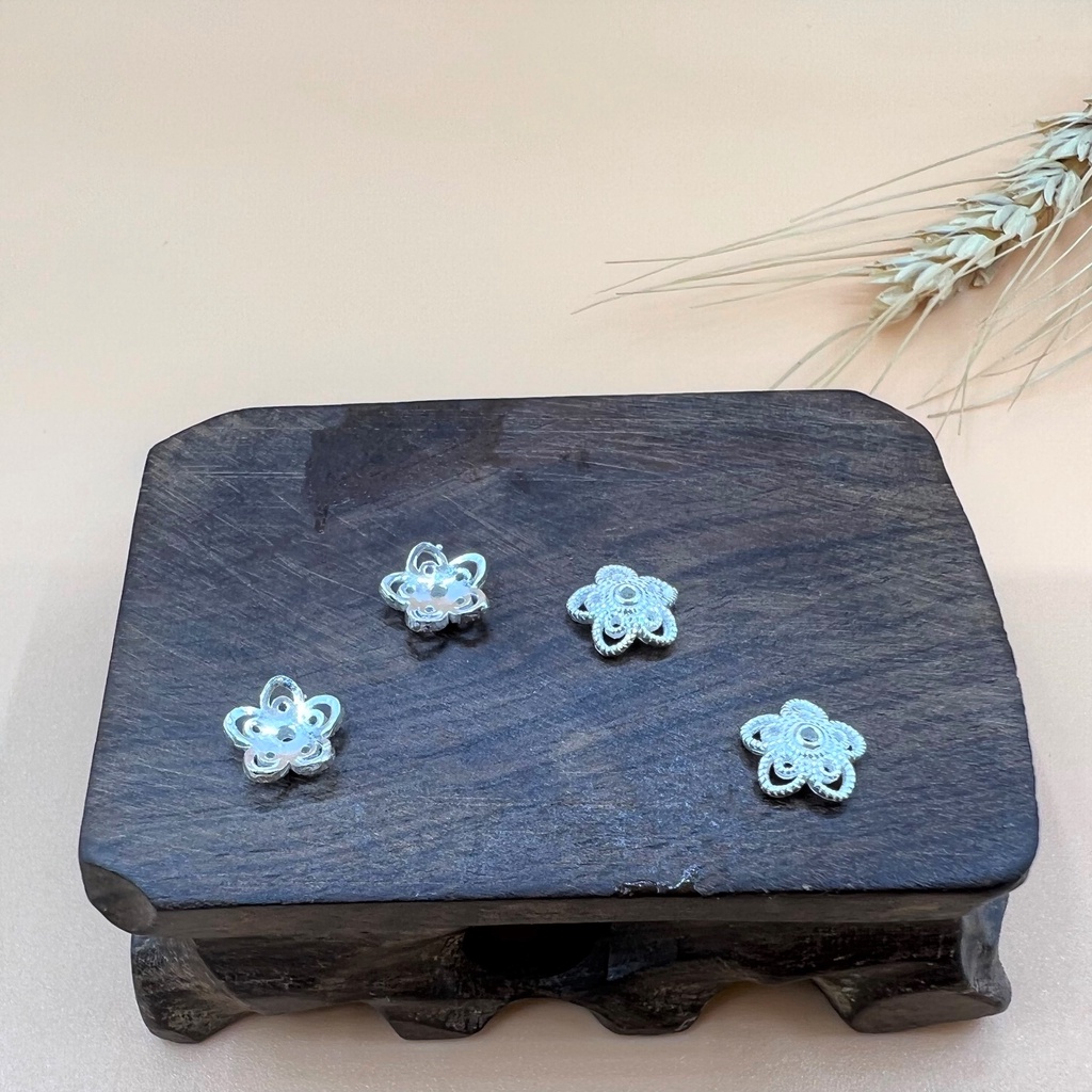 Charm ốp hạt bạc 925 hình hoa 5 cánh - Charm Bạc 925 - Mã CA071 CB770
