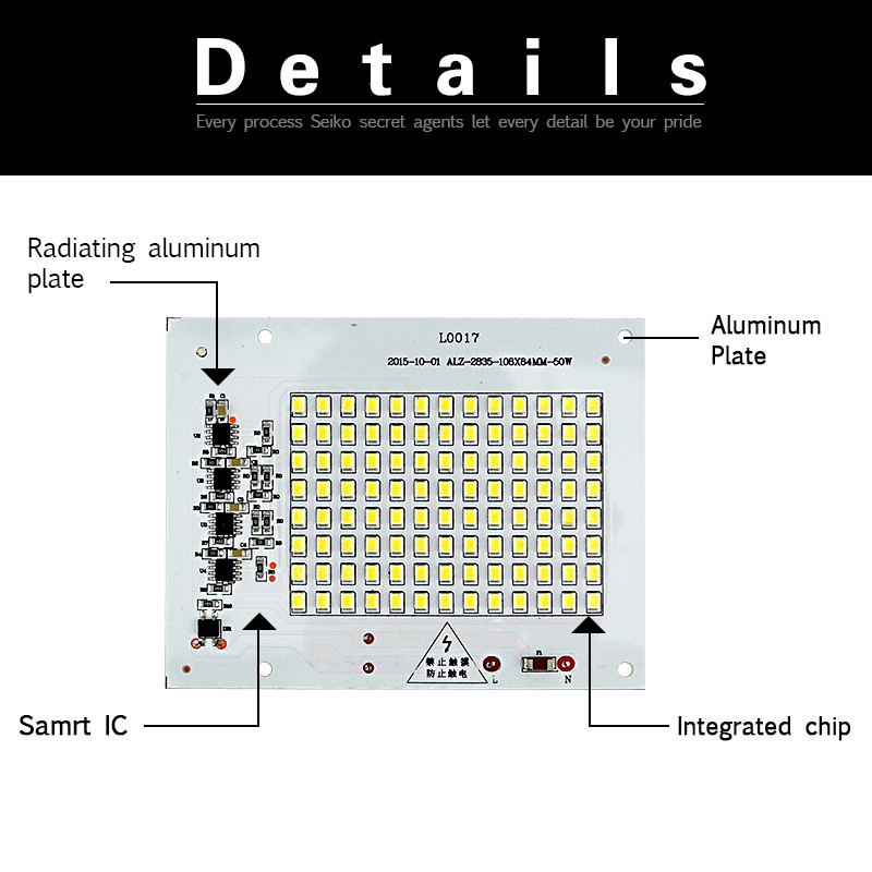 SMD LED Lamps Chip 220V Smart IC 10W 20W 50W 90W Bulb FloodLight Cold/Warm White