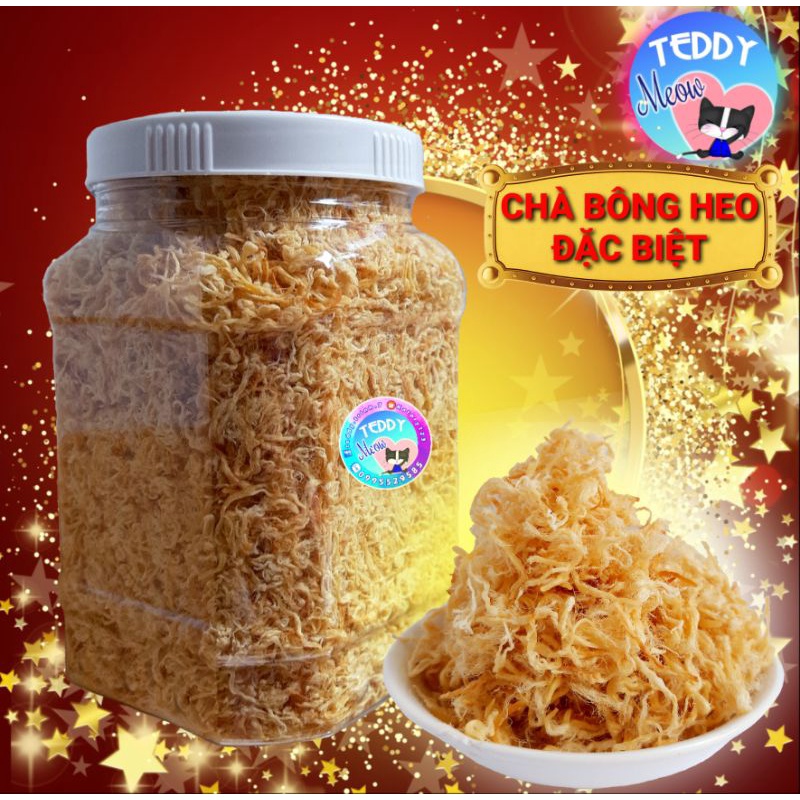 Teddy Meow - Hũ 500gr Chà Bông Heo (Ruốc) loại Đặc Biệt Cao Cấp Nhà Làm Thơm Ngon, Siêu Sạch, Khô Tơi, Chất Lượng Cao
