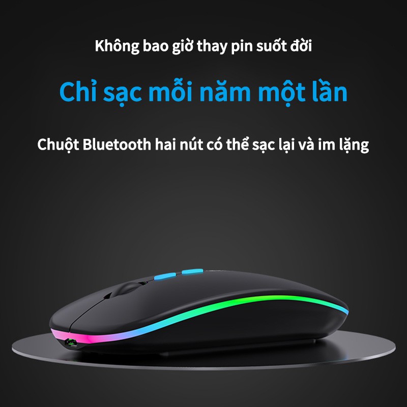 Chuột không dây S12 USB kết nối Bluetooth không tạo tiếng ồn dành cho laptop/máy tính để bàn Apple