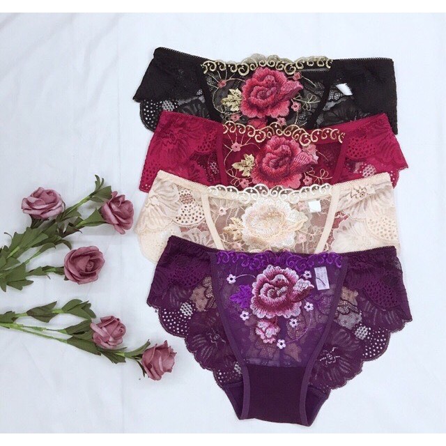 Quần lót nữ ren hoa hồng quyến rũ sexy
