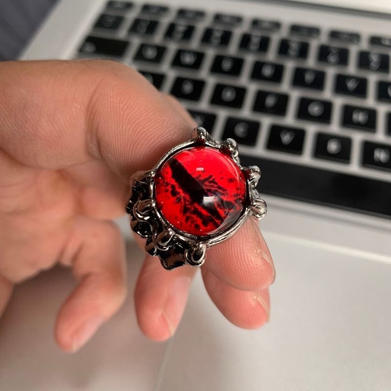 Nhẫn Hợp Kim Hình Dấu Chân Rồng Phong Cách Gothic Punk Cổ Điển Có Thể Điều Chỉnh Cho Nam