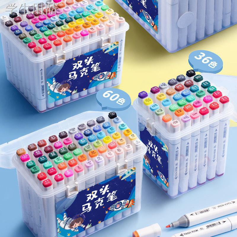 ❧Bút lông chính hãng Bộ 48 Màu Học sinh Hai đầu Sơn dầu Nghệ thuật 24 36 80 Đóng hộp