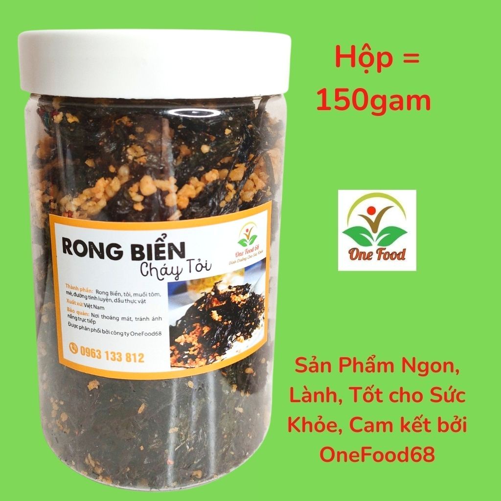 Rong Biển Cháy Tỏi Loại 1, RONG BIỂN CHÁY TỎI MÈ RANG, Đồ Ăn Vặt Hà Nội, OneFood68