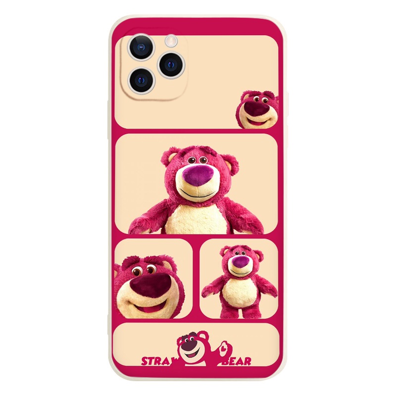 Ốp lưng iphone gấu Hồng cạnh vuông dẻo iphone 6/6plus/7/7plus/8/8plus/x/xr/xs/11/12/13/14pro/max/promax tr465