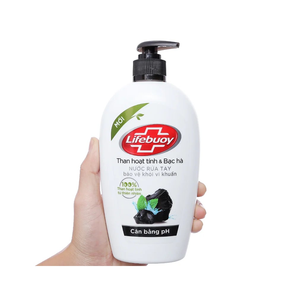 Nước Rửa Tay Diệt Khuẩn Cân Bằng pH Lifebuoy Than Hoạt Tính Và Bạc Hà (500g) | BigBuy360 - bigbuy360.vn