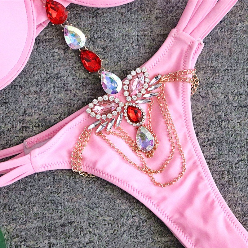 [BKN895] <ÂU> SET BIKINI HỒNG BABY MIX ĐÁ CAO CẤP QUẦN THONG/LỌT KHE (CÓ GỌNG) | BigBuy360 - bigbuy360.vn