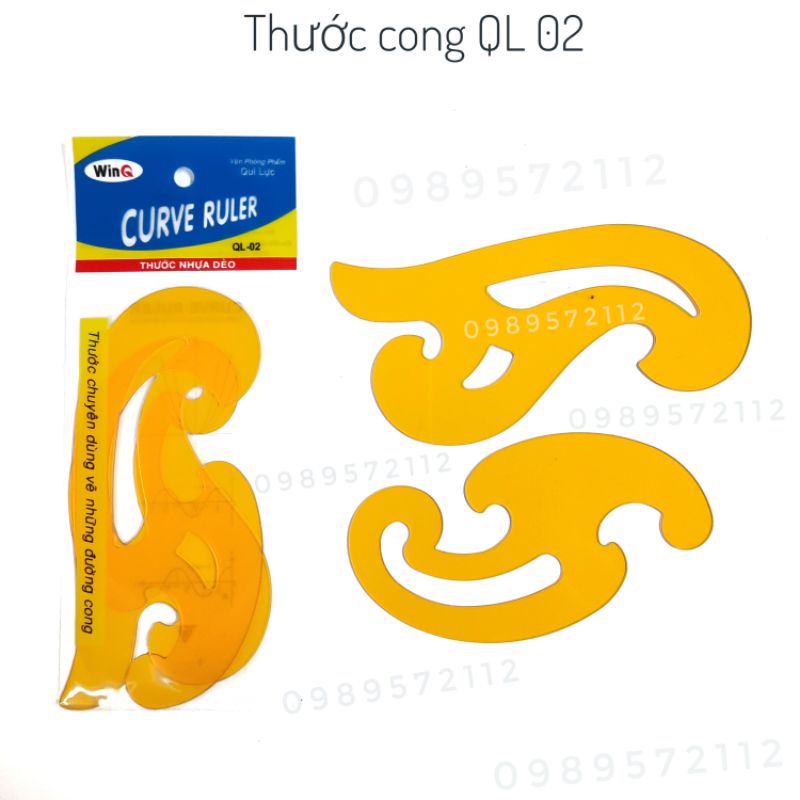 Thước cong QL-02 (vỉ 2 cái).