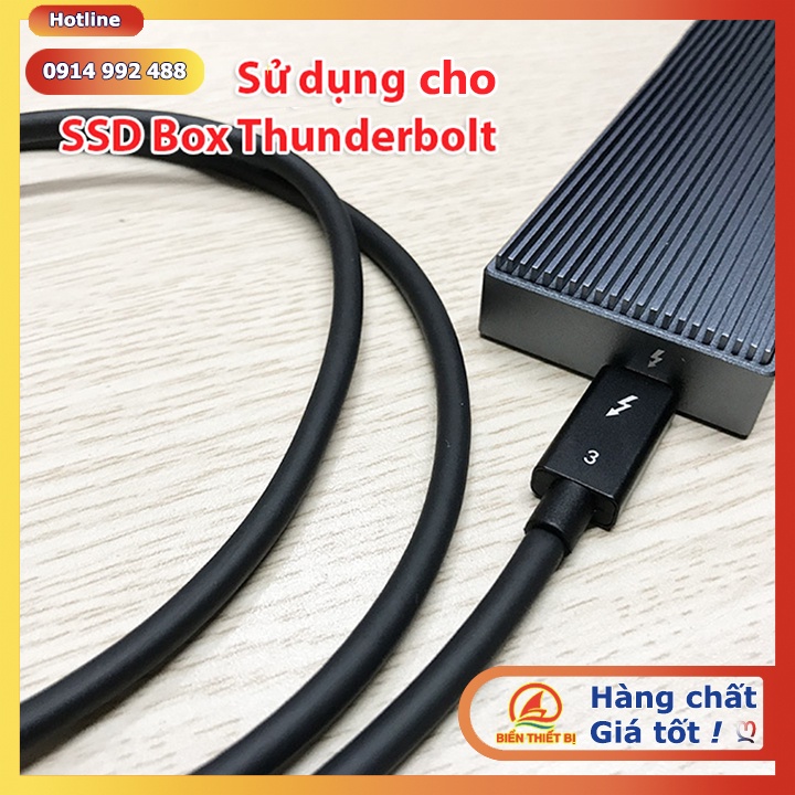 Cáp Thunderbolt 3 dài 1m xuất hình ảnh Ultra HD 5K 4K@60Hz tốc độ 40Gbps sạc 5A/100W Power Delivery.