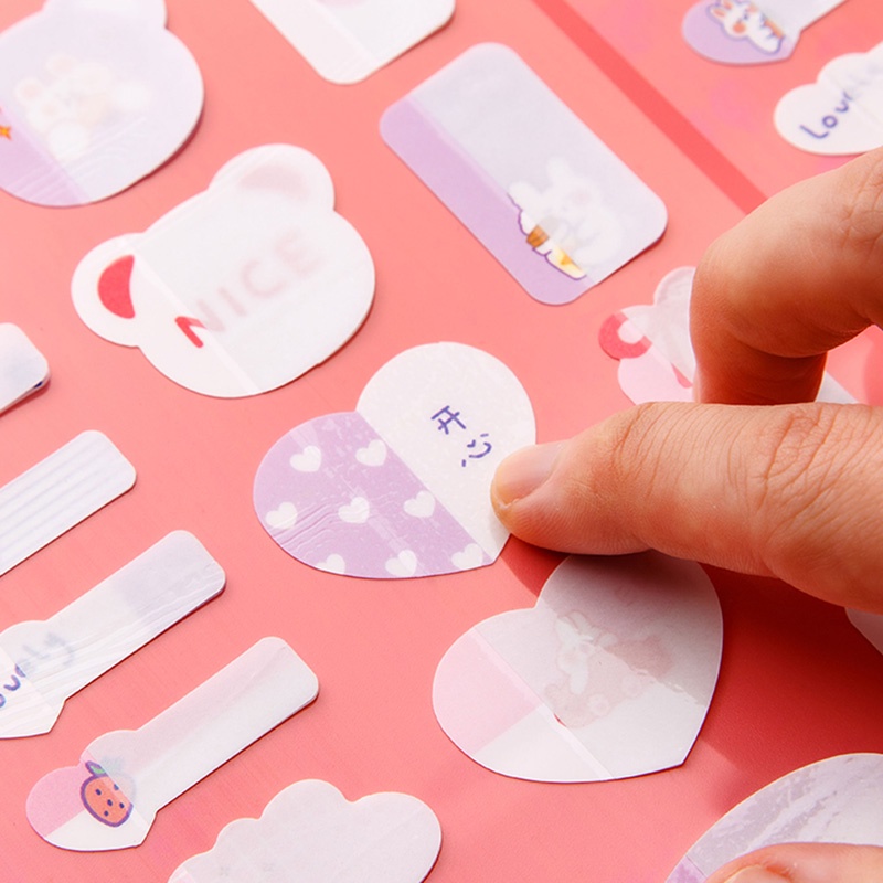 Set 20 nhãn dán phân loại tên chống thấm nước họa tiết hoạt hình đáng yêu DIY