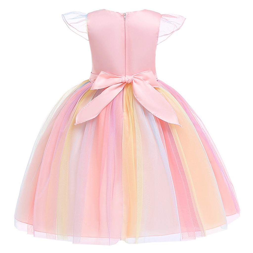 Đầm hóa trang tiệc sinh nhật / giáng sinh / Halloween họa tiết kỳ lân hoạt hình dễ thương cho bé gái