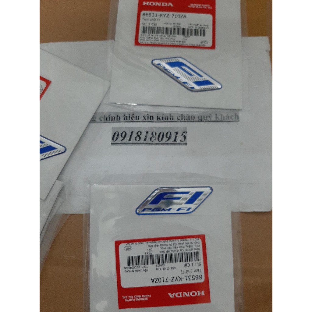 86531KYZ710 Tem chữ FI honda xanh