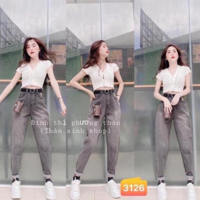 Quần Jeans baggy nữ trơn siêu hot | BigBuy360 - bigbuy360.vn