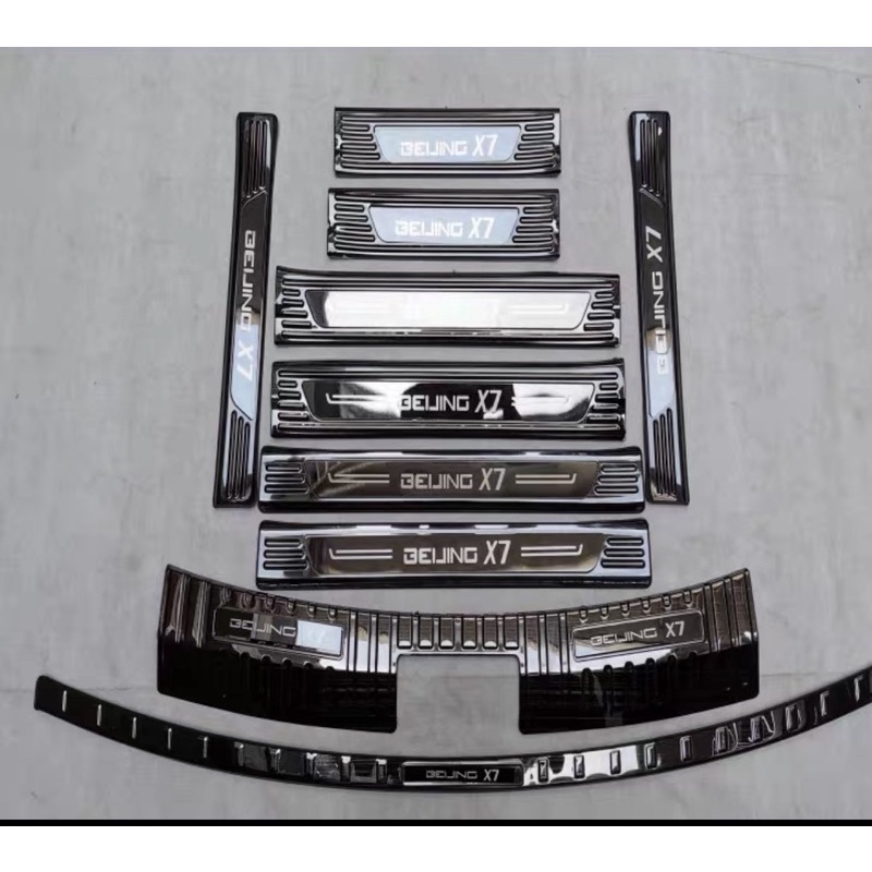 Ốp bậc cửa inox titan ⚡HÀNG CAO CẤP⚡ ốp bậc cửa inox trắng xe Beijing X7 chống xước inox cao cấp