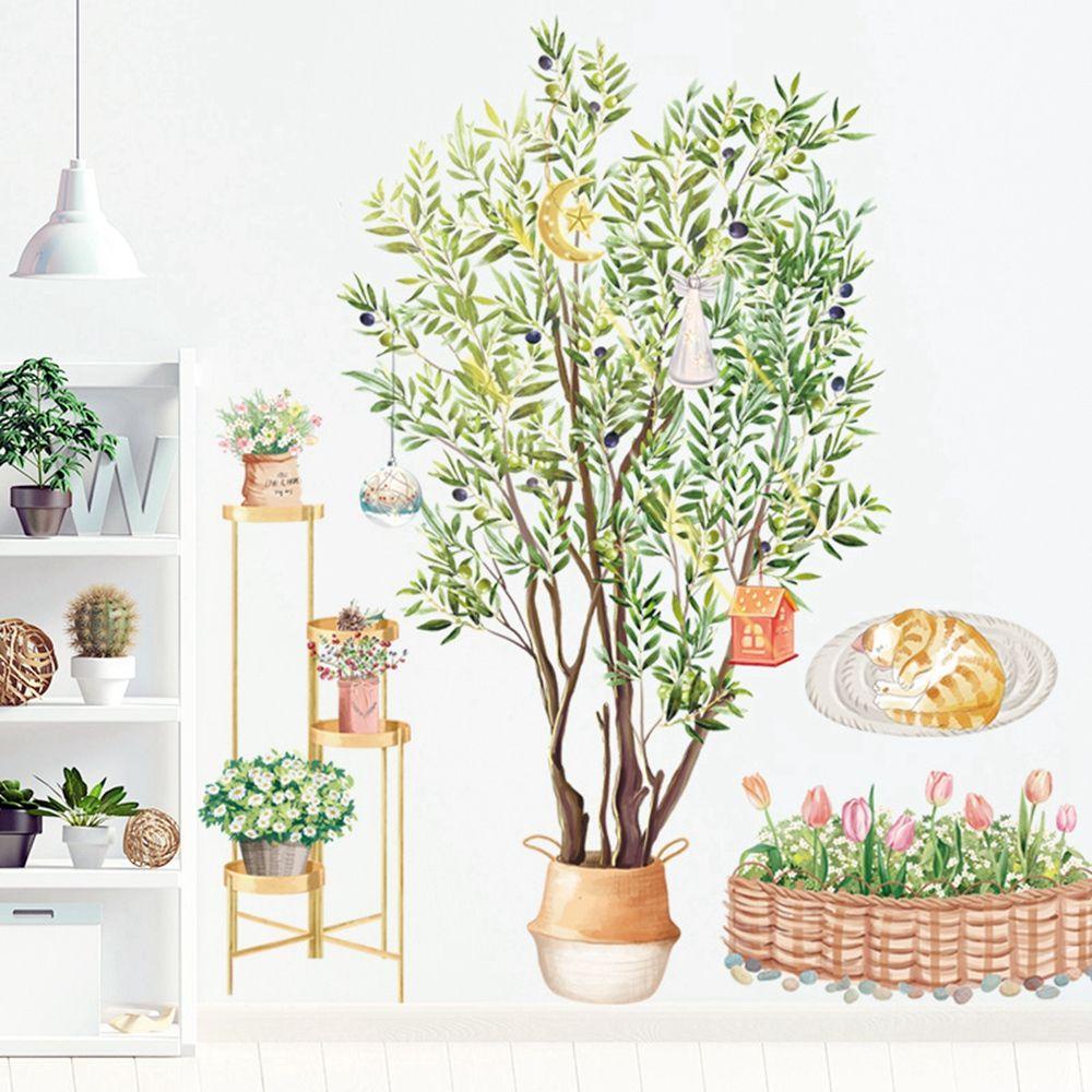 Sticker Dán Tường PVC Hình AUGUSTINA Và Chim Và Lá Cây Xanh Trang Trí Phòng Ngủ Cho Trẻ Mẫu Giáo