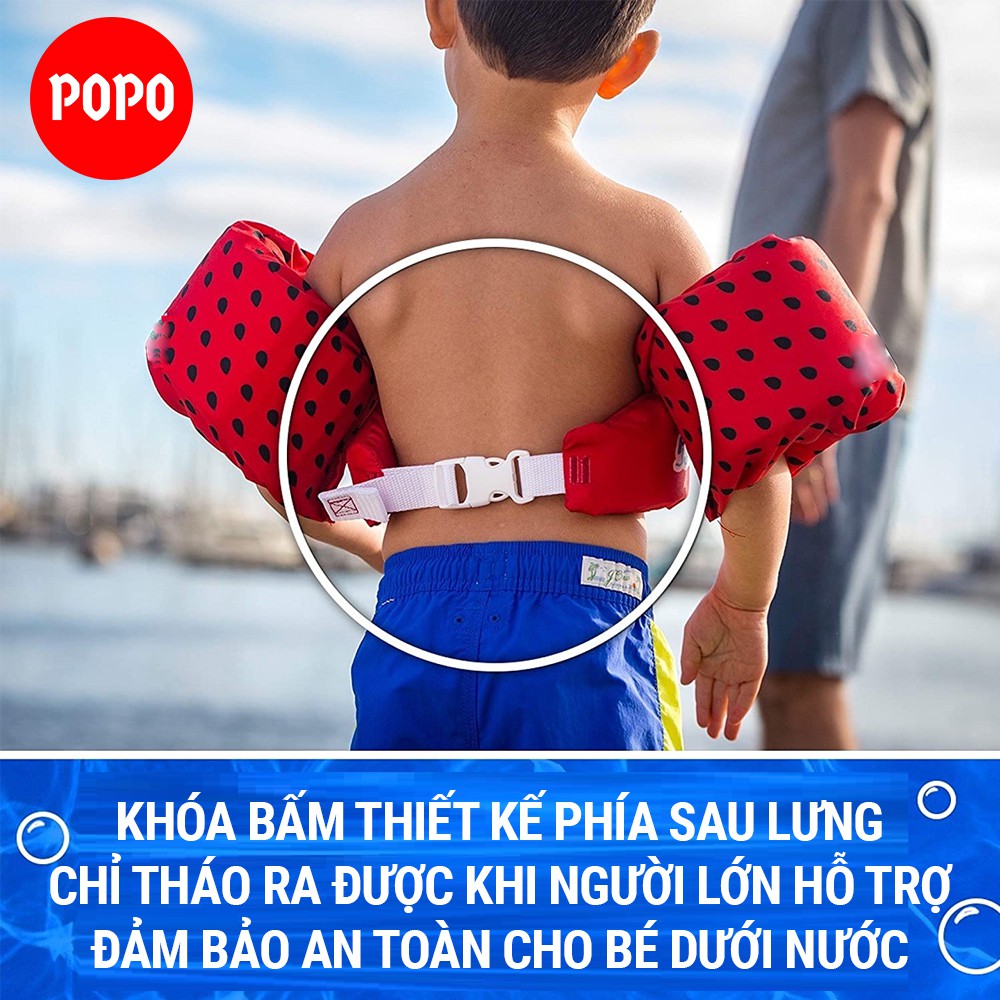 Áo phao bơi trẻ em POPO-LV01 phù hợp với bé 10-27kg (bé 2-6 tuổi), đảm bảo an toàn cho khi khi đi bơi, đi biển