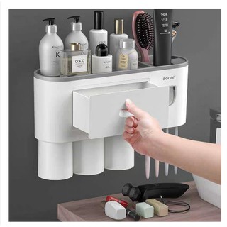 Kệ để phòng tắm thông minh oenon kèm cốc hút nam châm -tự động lắp đặt dính tường - ellyna_shop - hcm