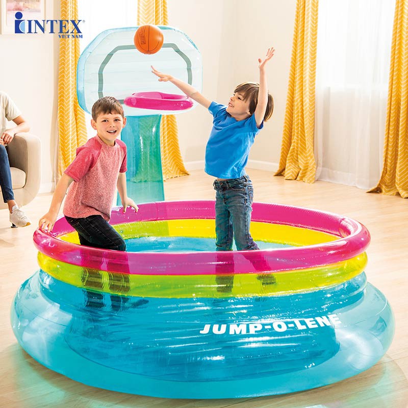 [LIFEMALL25015 - 12% đơn 250K] Nhà hơi banh nhún kèm ném bóng rổ INTEX 48265