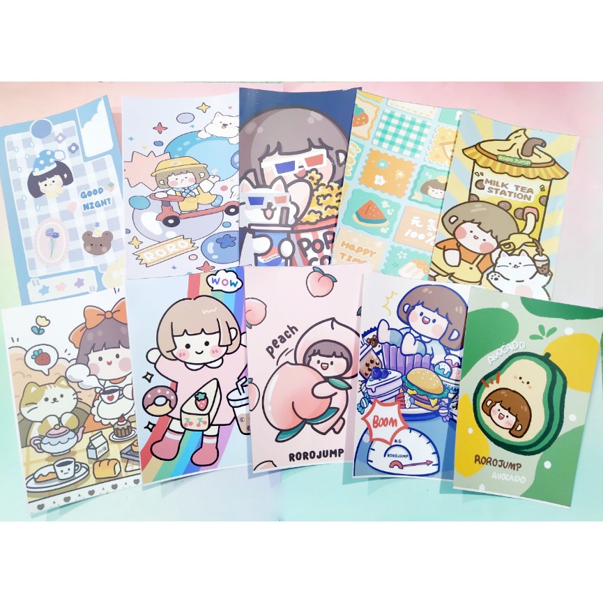Decal dán máy tính hoppang roro jump DCMT5 mongmong ngựa thần meater ball unicorn hoạt hình cute