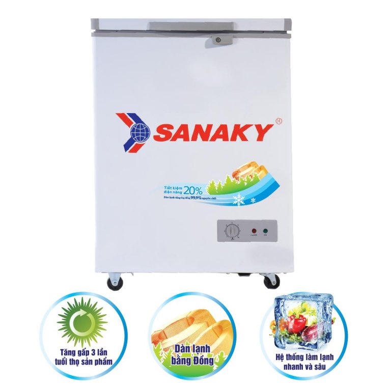 VH-1599HY - Tủ đông SANAKY 100 lít VH-1599HY - 1 NGĂN 1 CÁNH, DÀN LẠNH ĐỒNG, MIỄN PHÍ GIAO HÀNG HCM.