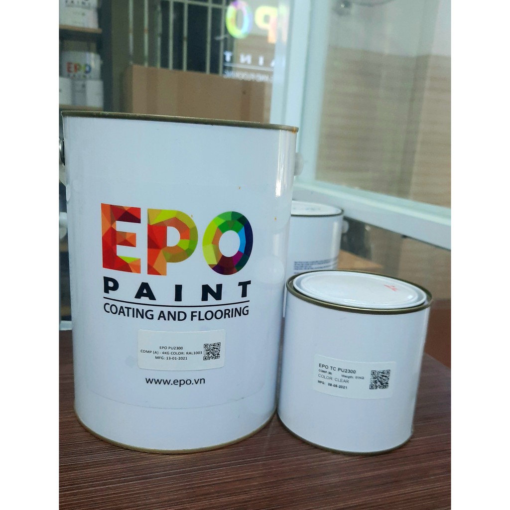 SƠN CÔNG NGHIỆP - SƠN EPOXY PHỦ NGOÀI TRỜI EPO TC PU2300 - COLOR RAL 1003 (VÀNG)