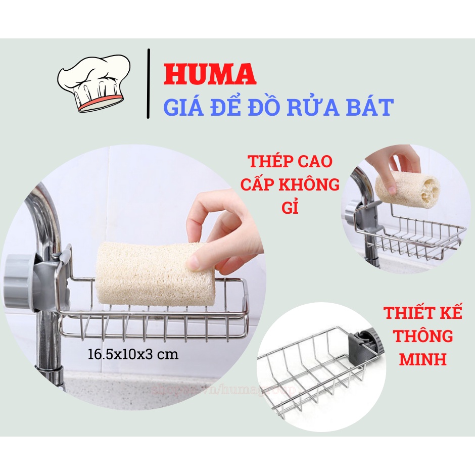 Giá Để Đồ Rửa Bát – Khay Inox Gắn Vòi Rửa Chén – Giá Treo Vòi Đựng Đồ Inox Đa Năng