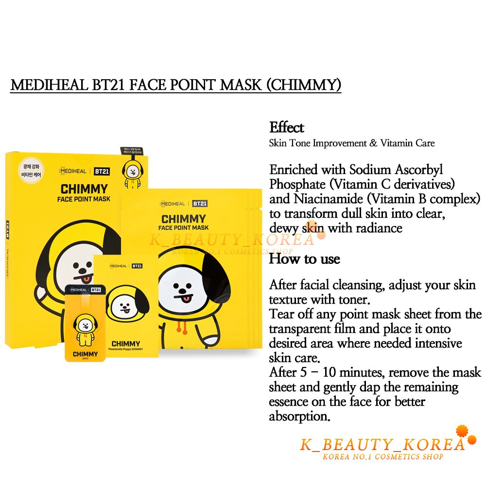 [MEDIHEAL x BT21] Mặt Nạ Đắp Mặt Nạ Kèm Thẻ Kẹp Sách + Thẻ Đánh Dấu Trang In Hình Nhóm Nhạc Bts