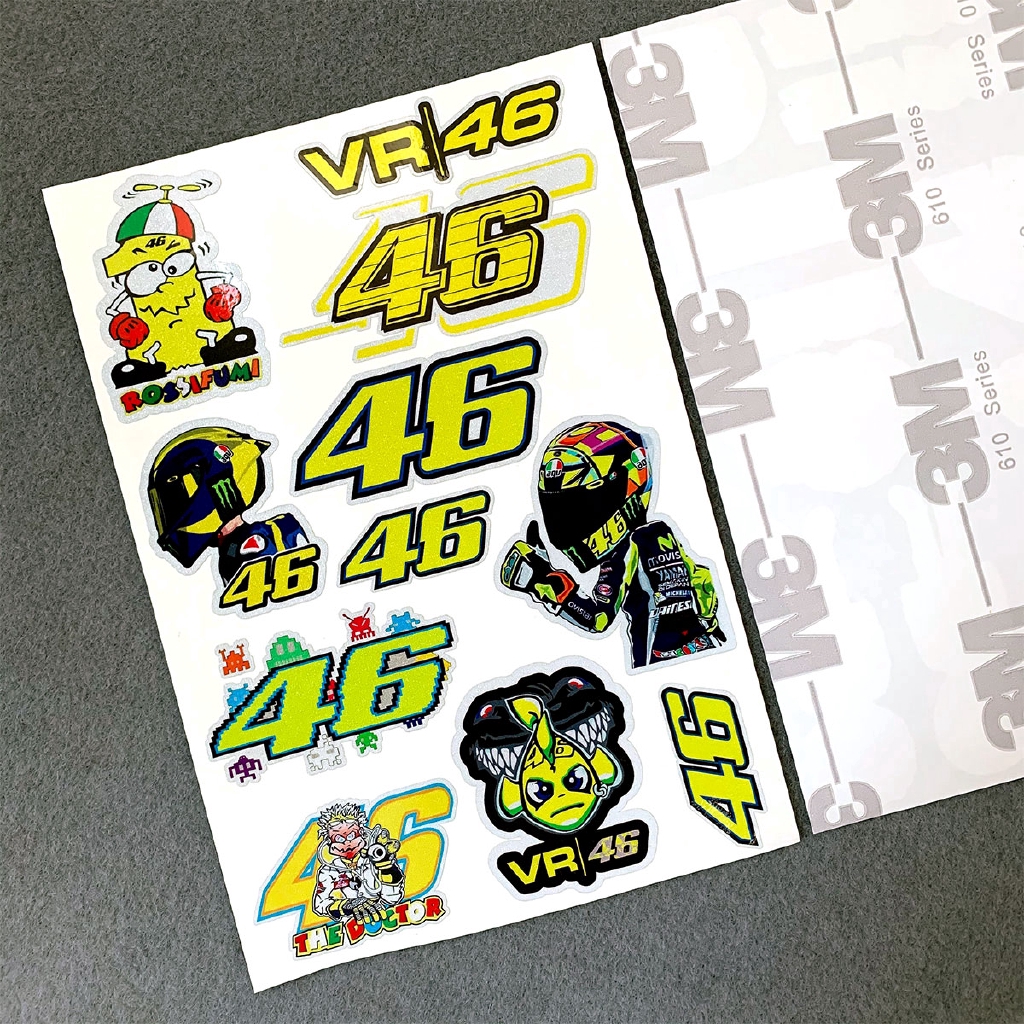 Miếng Dán Phản Quang Chữ The Doctor Vr46 Trang Trí Mũ Bảo Hiểm