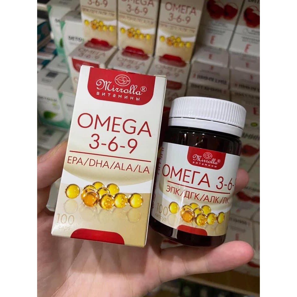 (Chuẩn Auth) Viên Uống OMEGA 369 Mirrolla Hàng Chính Hãng Nga Lọ 100 Viên