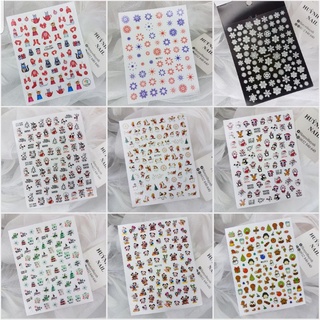Noel 2- sticker nail 3d có ánh kim nhũ lấp lánh-stick dán móng noel