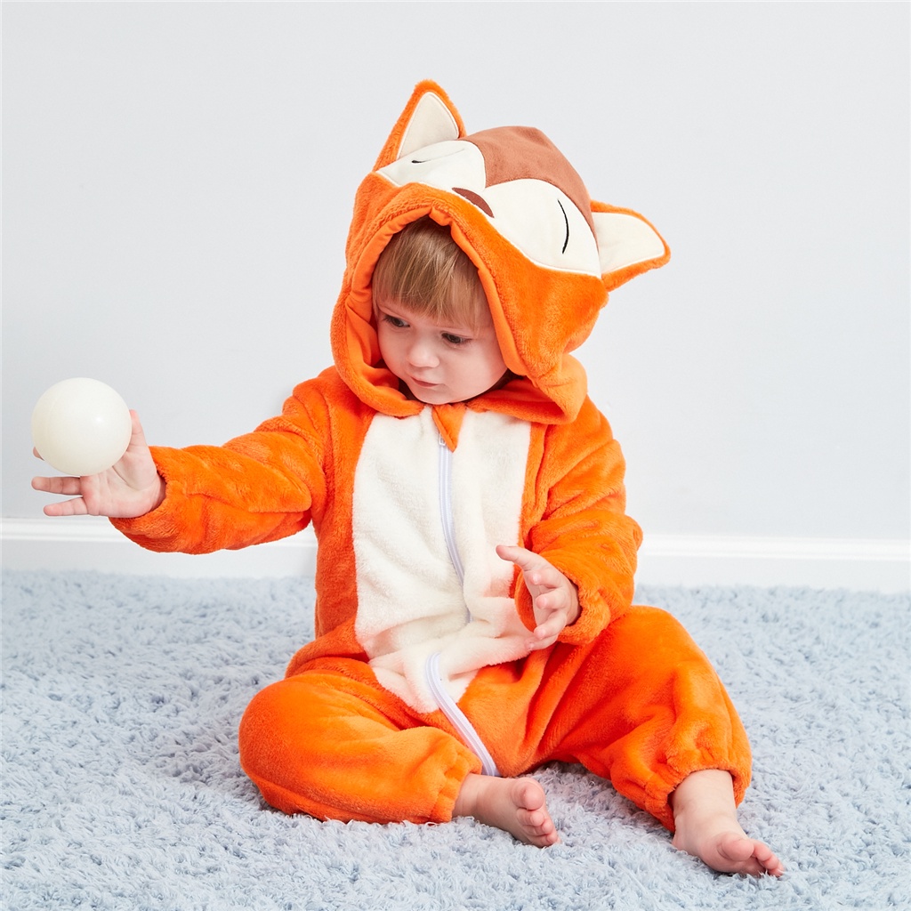 Bộ Áo Liền Quần Kigurumi In Hình Động Vật Dễ Thương Thời Trang Mùa Đông Cho Bé Sơ Sinh