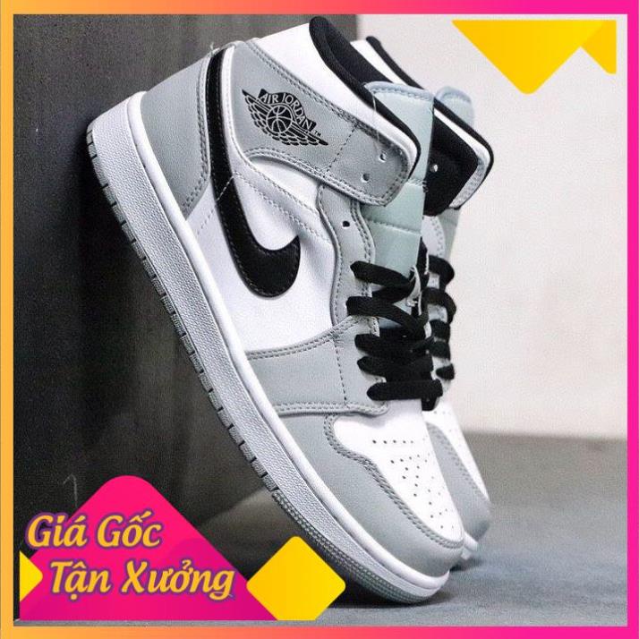 Giày sneaker JORDAN 1 XÁM CAO CỔ hot trend nam nữ, Giày thể thao JD1 xám cao dùng đi học,tập gym,chạy bộ